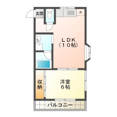 南沖洲 アパート 1LDK 201の間取り図