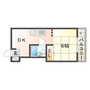 佐古三番町 マンション 1DK 301の間取り図