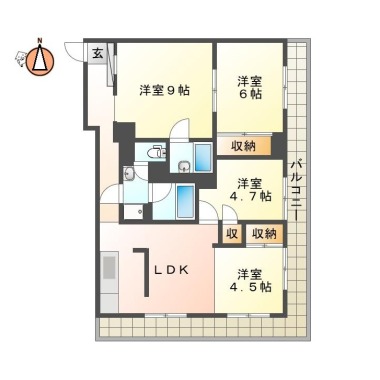 佐古三番町 マンション 4LDK 303の間取り図