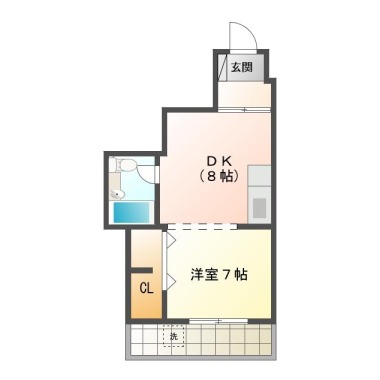 佐古三番町 マンション 1DK 412の間取り図