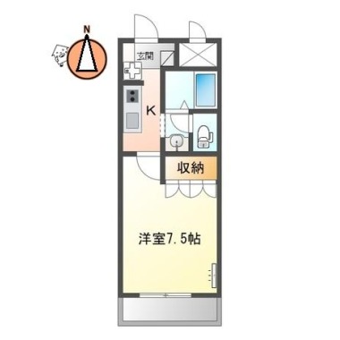 エトワール大開 202の間取り図