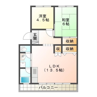 上助任町 マンション 2LDK 1号305の間取り図