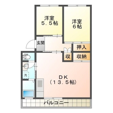 上助任町 マンション 2LDK 1号403の間取り図