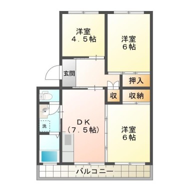 上助任町 マンション 3DK 2号246の間取り図