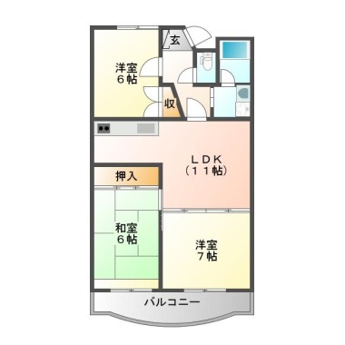 北佐古一番町 マンション 3LDK 201の間取り図