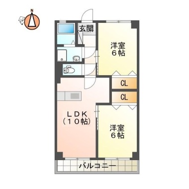 南矢三町 マンション 2LDK 401の間取り図