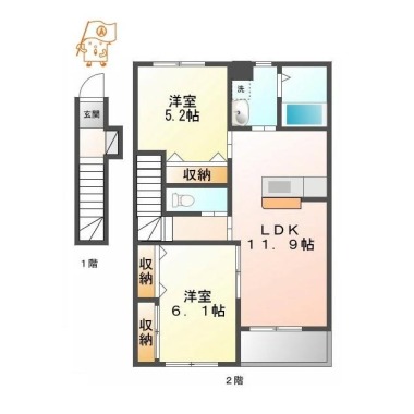 シャルム 201の間取り図