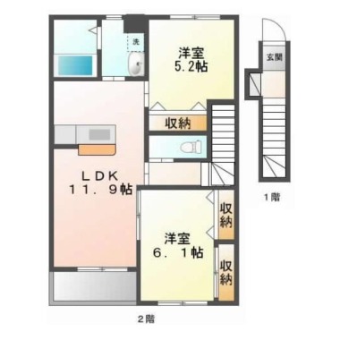 シャルム 203の間取り図