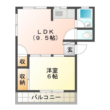 南島田町 マンション 1LDK 7の間取り図