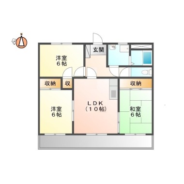 名東町 マンション 3LDK 406の間取り図