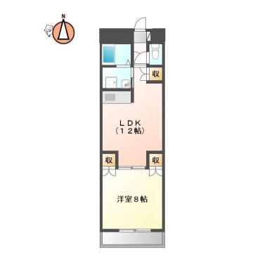 上吉野町 マンション 1LDK 103の間取り図