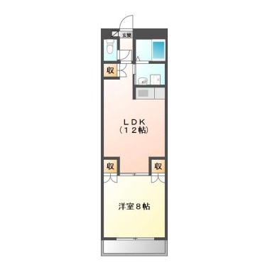 上吉野町 マンション 1LDK 202の間取り図