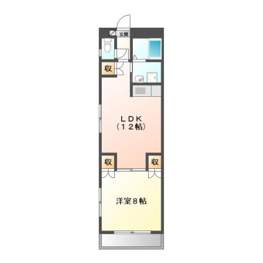 上吉野町 マンション 1LDK 205の間取り図