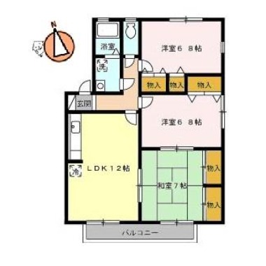 ルミナス山城 A201の間取り図