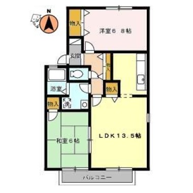 ルミナス山城 B201の間取り図