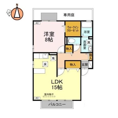 Stream Village A棟 A101の間取り図