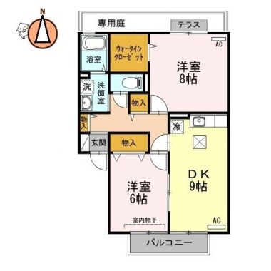 Stream Village A棟 A102の間取り図