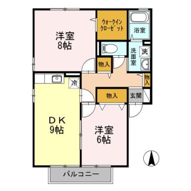 Stream Village A棟 A201の間取り図