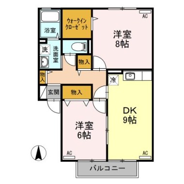 Stream Village A棟 A202の間取り図