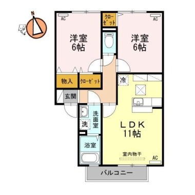 エーデルハイム 1-102の間取り図