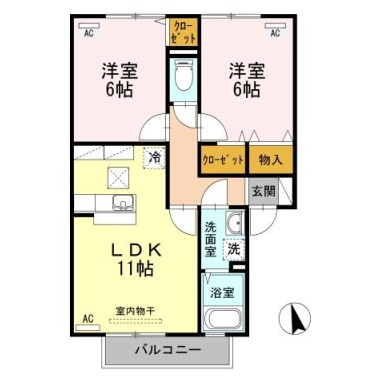 エーデルハイム 1-103の間取り図