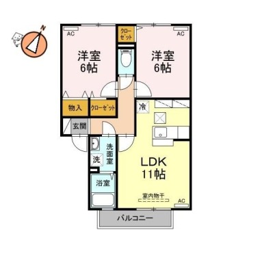 エーデルハイム 1-105の間取り図