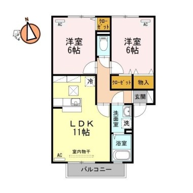 エーデルハイムI棟 1-106の間取り図