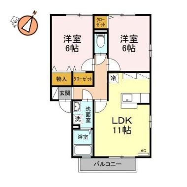 エーデルハイム 1-107の間取り図