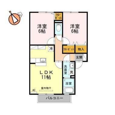 エーデルハイム 1-203の間取り図