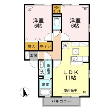 エーデルハイムI棟 2-102の間取り図