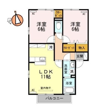 エーデルハイムI棟 2-201の間取り図