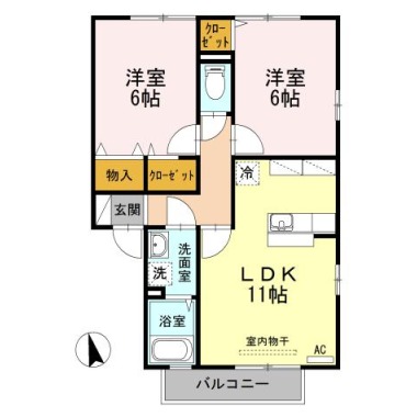 エーデルハイム 2-202の間取り図