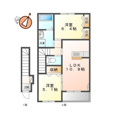 ツインズII番館 203の間取り図