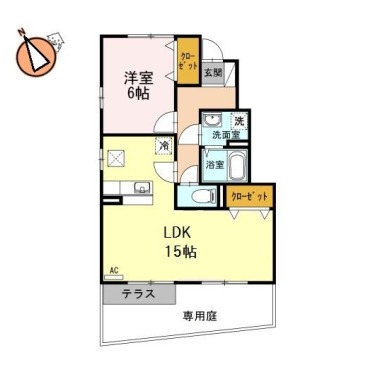 アクシス南島田B棟 B102の間取り図