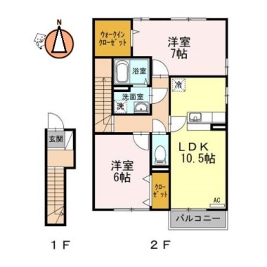 アクシス南島田B棟 B201の間取り図