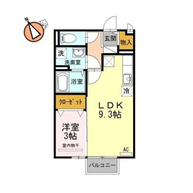 アクシス南島田D棟 103の間取り図