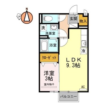 アクシス南島田D棟 203の間取り図