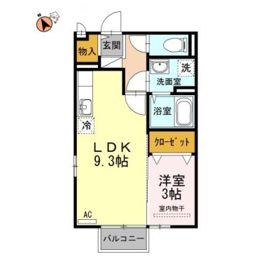 アクシス南島田D棟 205の間取り図