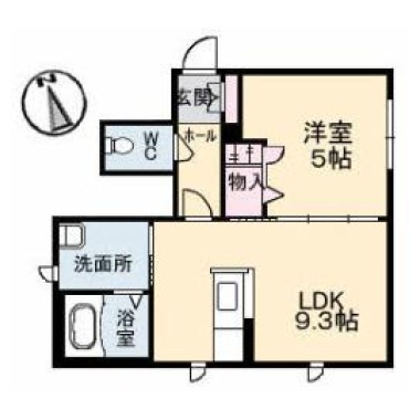 クラヴィエM 1 101の間取り図