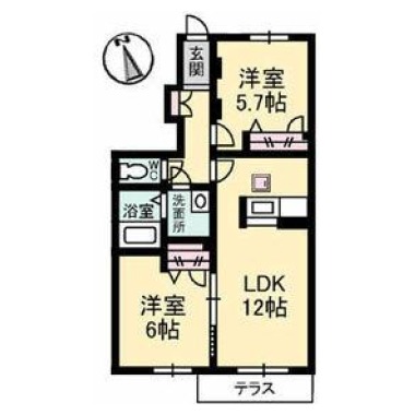 プロヌーブ沖洲I番館 102の間取り図