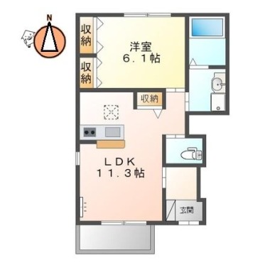 マルハI番館 101の間取り図