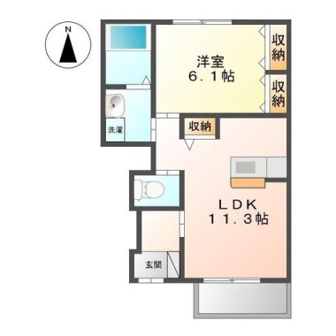 マルハI番館 102の間取り図