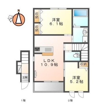 マルハI番館 201の間取り図