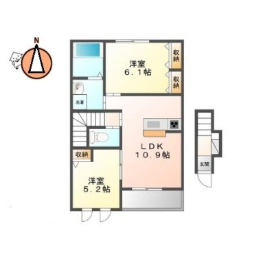 マルハI番館 202の間取り図