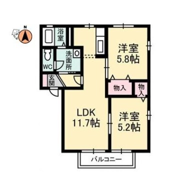 ディアス昭和II 121の間取り図