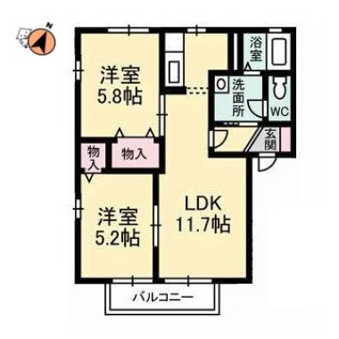 ディアス昭和II 125の間取り図
