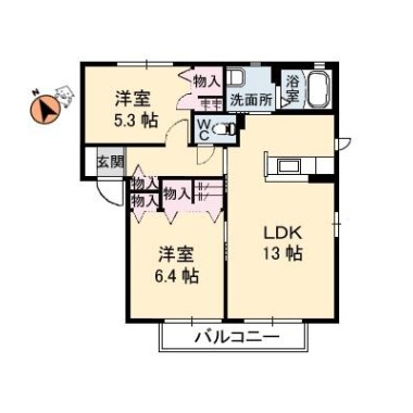 シャーメゾン末広 102の間取り図