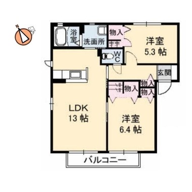 シャーメゾン末広 201の間取り図