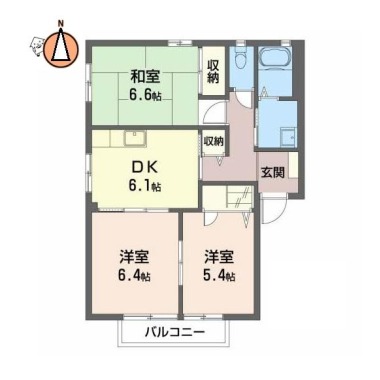 コンフォート D棟 110の間取り図