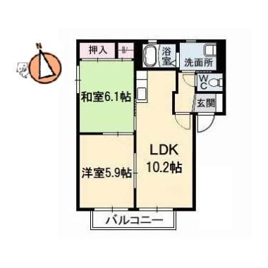 シャーメゾン八万 2番館 103の間取り図